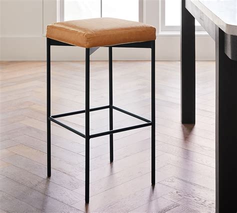 Maison Leather Backless Stool